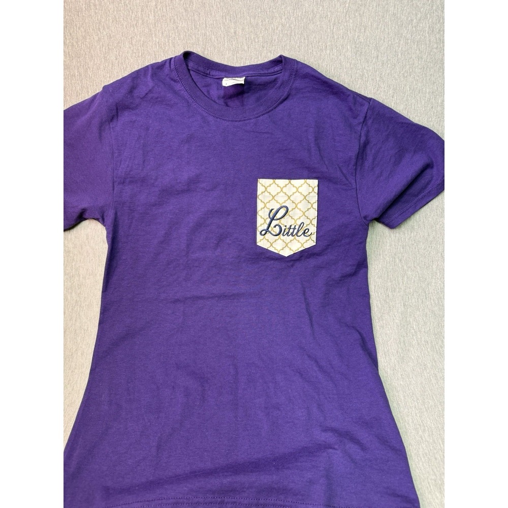 Jerzees Dri Power Womens Petite Small Purple T Shirt Little Pocket Graphic
